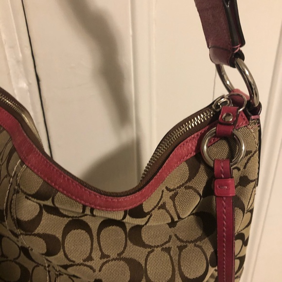 Coach pink braided strap hobo - Picture 4 of 7